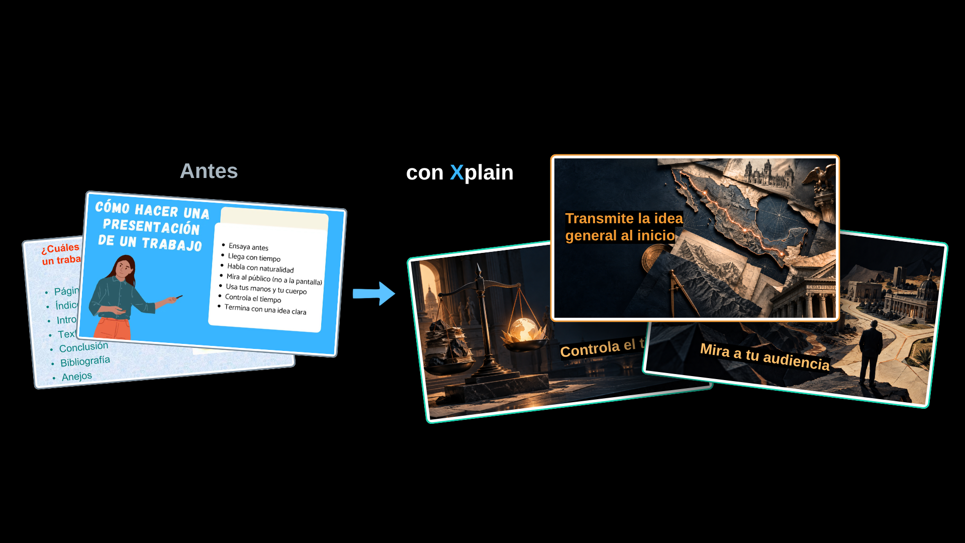 Transformación de presentación educativa con storytelling y metodología Xplain