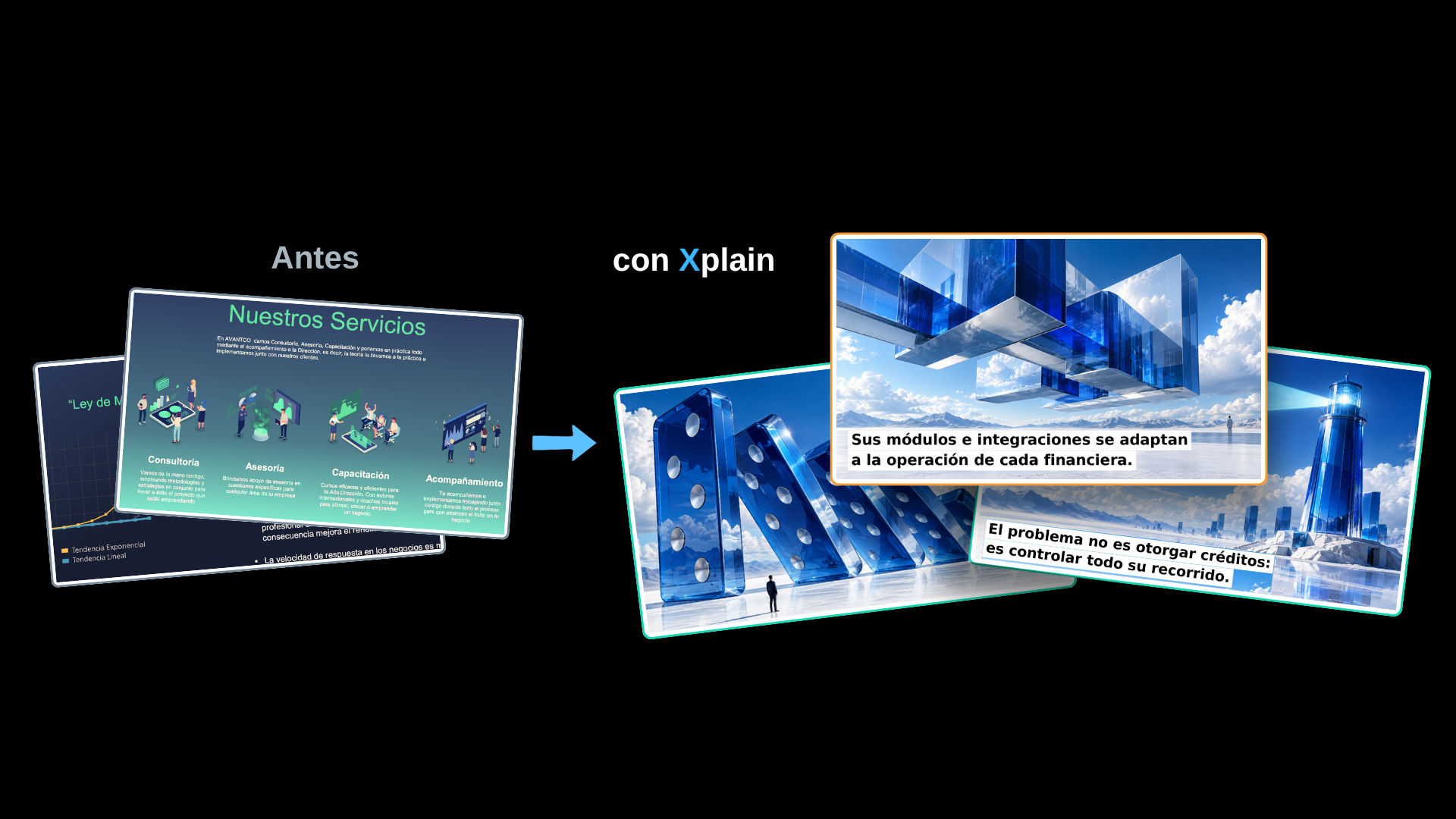 Storytelling comercial para fintech y software financiero con metodología Xplain