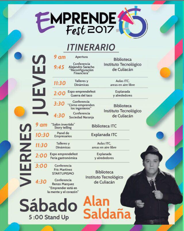 Emprende Fest 2017: evidencia de conferencia de Carlos Matiella / Fric Martínez en Emprende Fest, 2017.