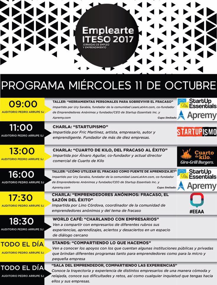 Emplearte ITESO 2017: evidencia de charla de Carlos Matiella / Fric Martínez en ITESO, 2017.