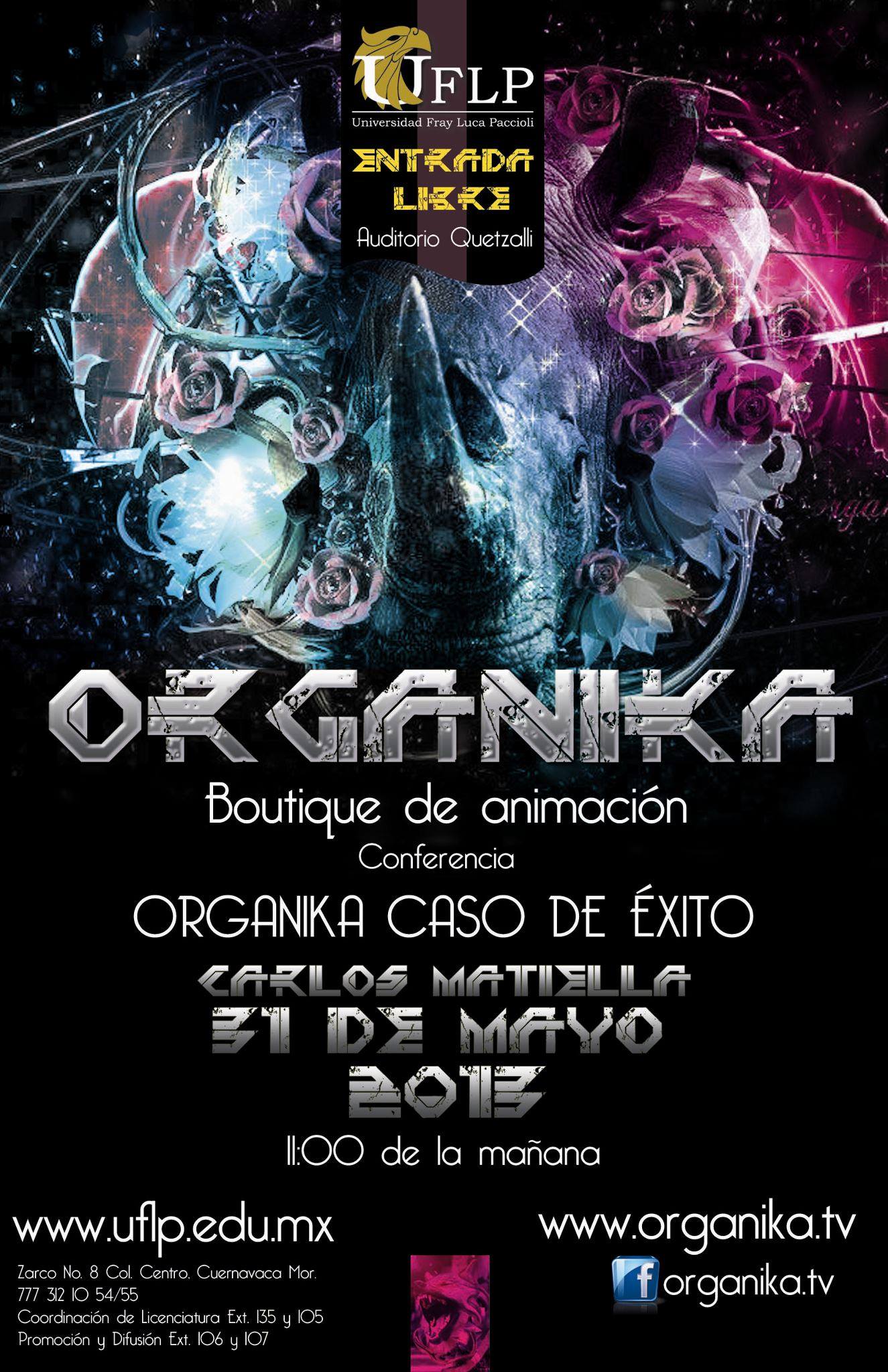 Organika caso de éxito: evidencia de conferencia de Carlos Matiella / Fric Martínez en Universidad Fray Luca Paccioli, 2012.
