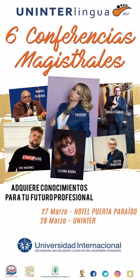 6 conferencias magistrales: evidencia de conferencia magistral de Carlos Matiella / Fric Martínez en Universidad Internacional, 2017.